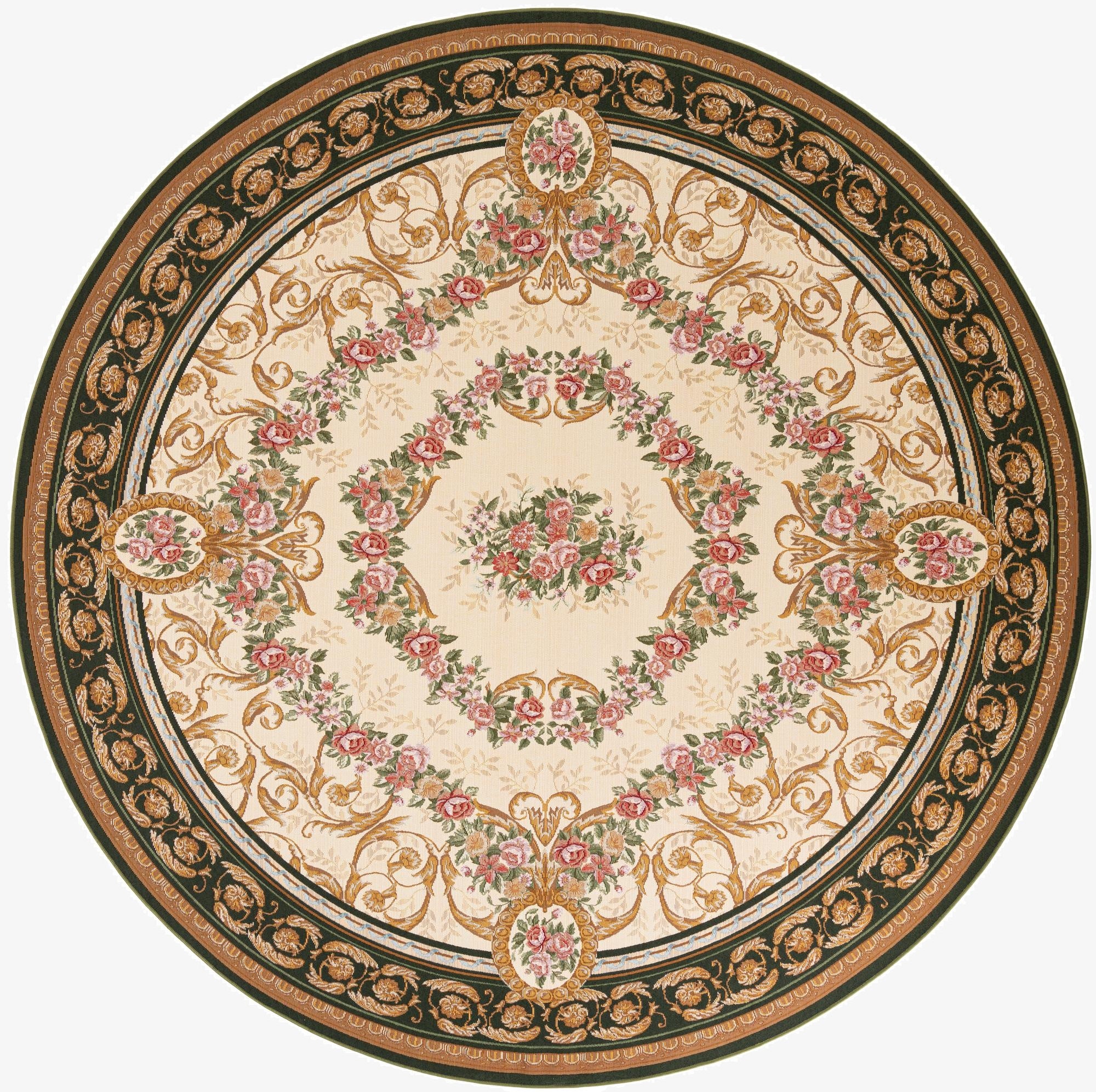  10' x 10'  Washable Traditional Indoor / Outdoor Round Rug