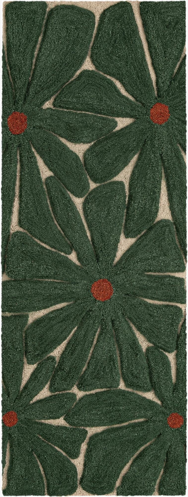  2' x 6' 1 Handtufted Wool Runner Rug