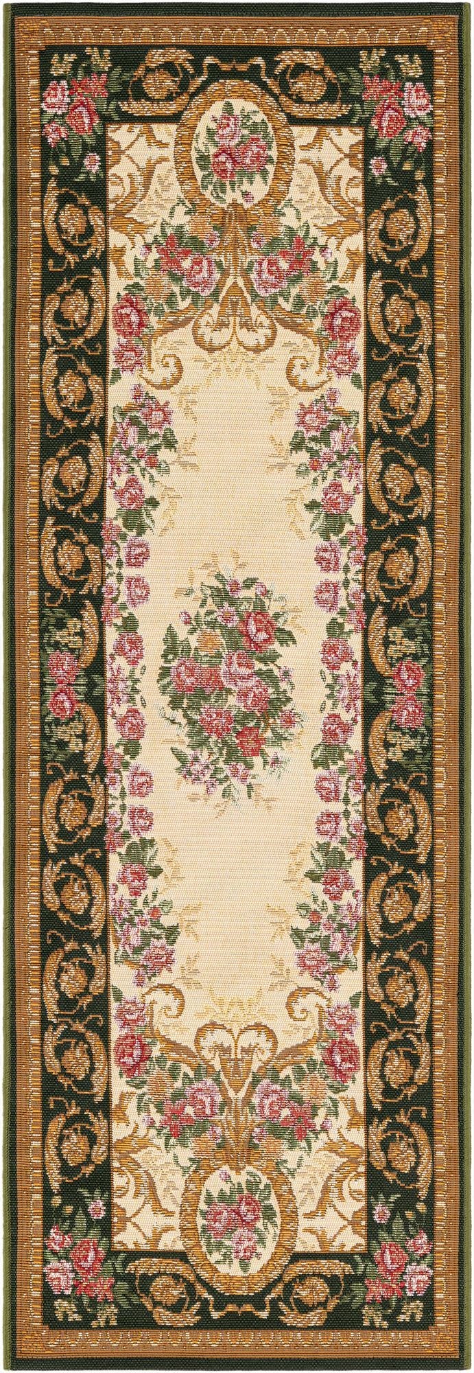  2' x 6'  Washable Traditional Indoor / Outdoor Runner Rug