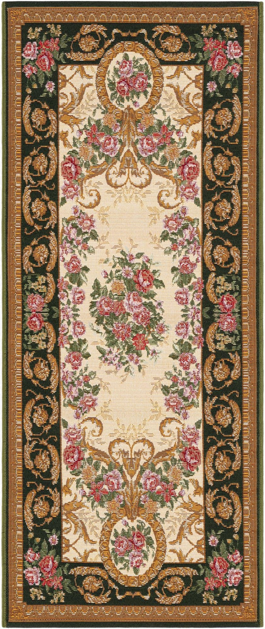  2' x 5'  Washable Traditional Indoor / Outdoor Runner Rug