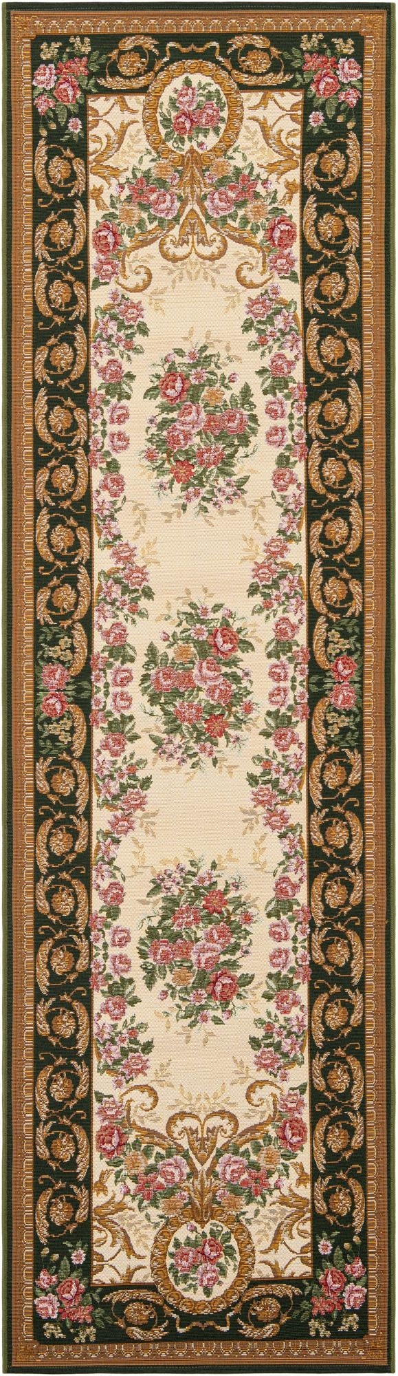 2' 7 x 10'  Washable Traditional Indoor / Outdoor Runner Rug