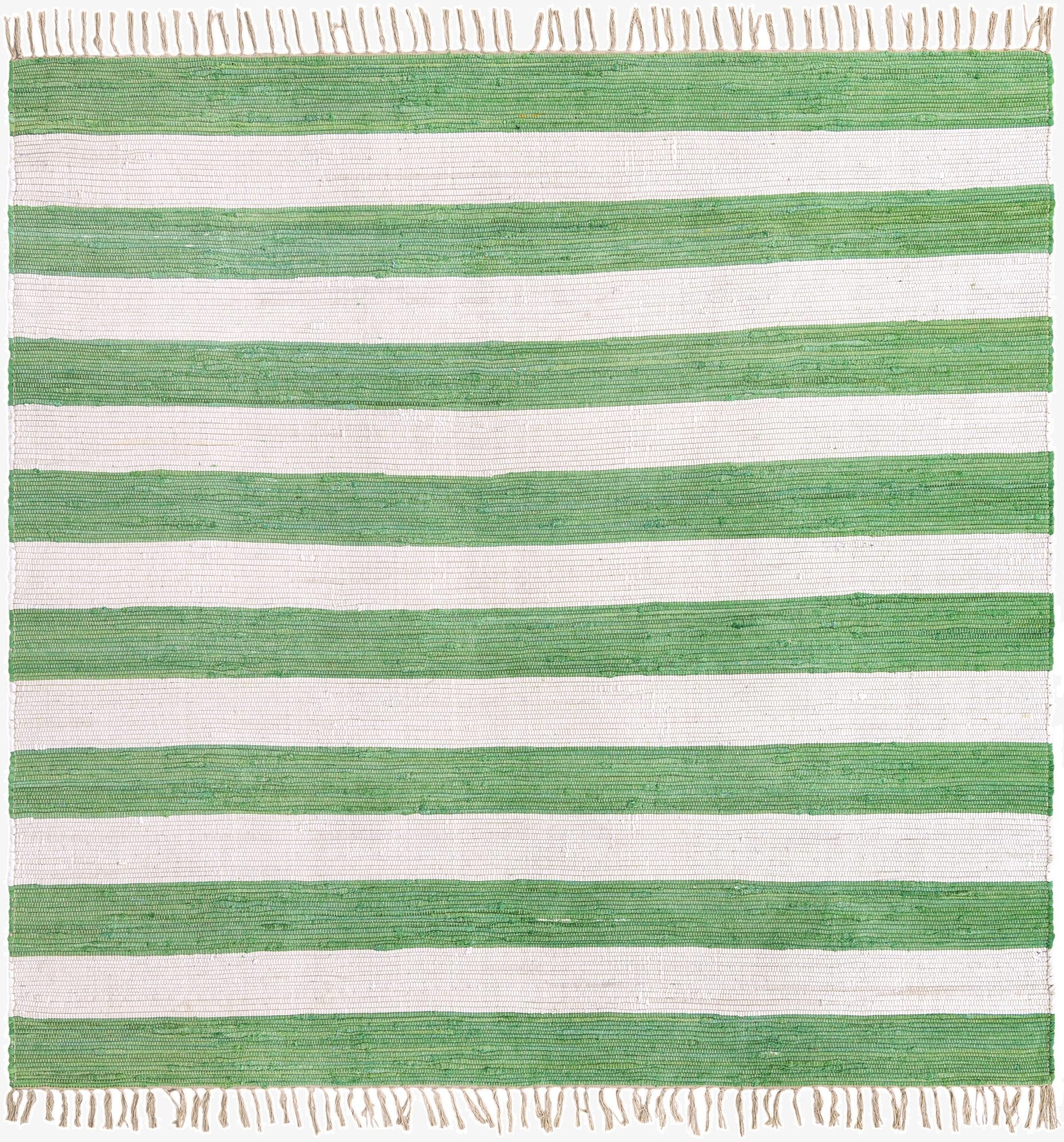  7' 10 x 7' 10  Hand Woven Chindi Rag Square Rug