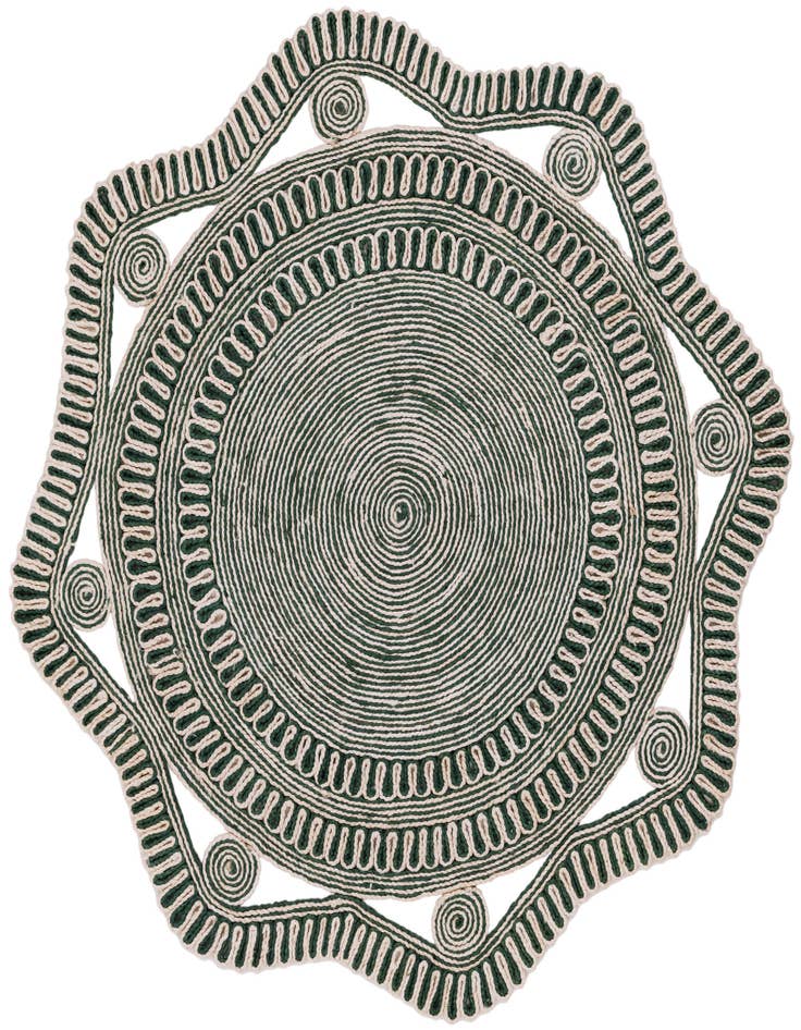 Detail image of  5' 1 x 5' 1  Hand Braided Jute Round Rug