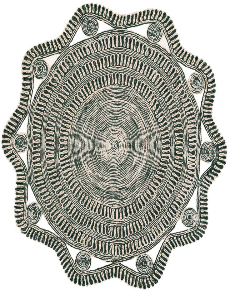 Detail image of  6' 1 x 6' 1  Hand Braided Jute Round Rug