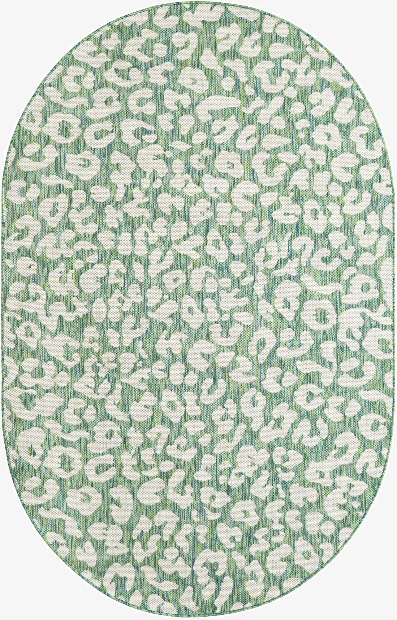  5' 3 x 8'  Washable Safari Indoor / Outdoor Oval Rug