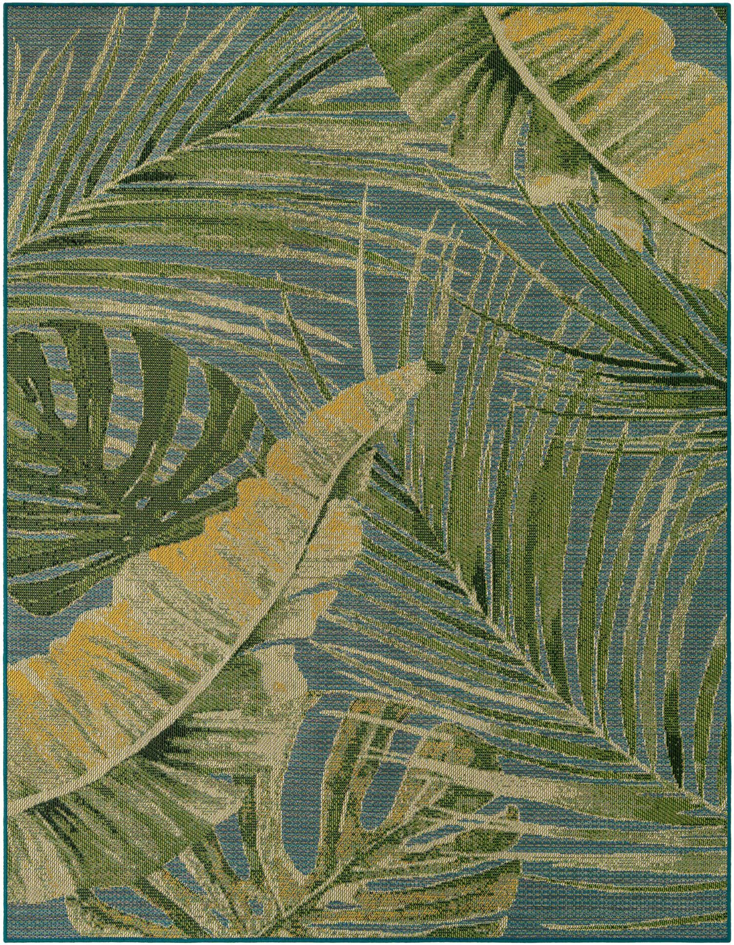 Primary image  7' 10 x 10'  Washable Botanical Indoor / Outdoor Rug