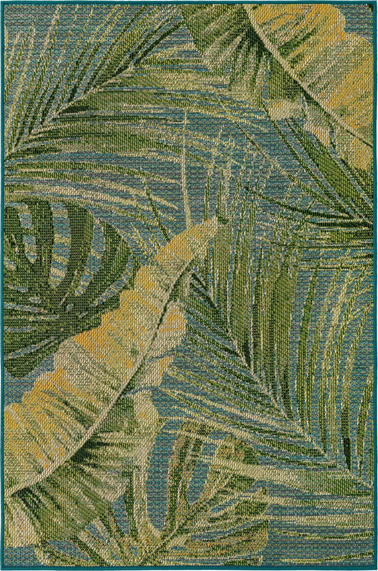 Primary image  4' x 6'  Washable Botanical Indoor / Outdoor Rug