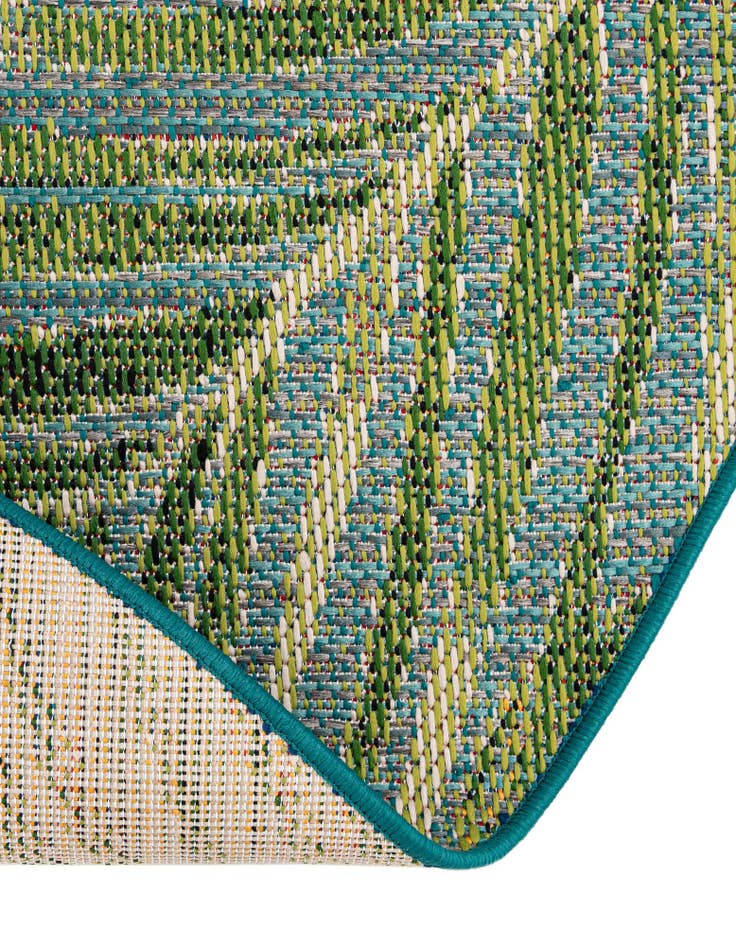 Detail image of  3' x 3'  Washable Botanical Indoor / Outdoor Round Rug