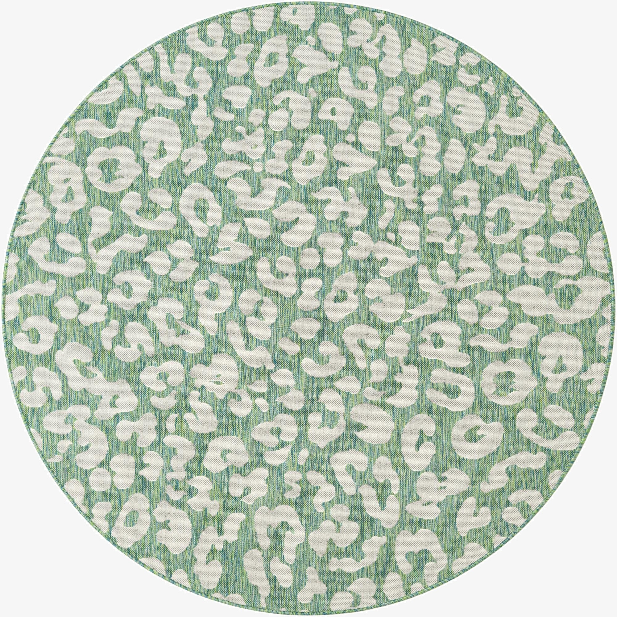  6' x 6'  Washable Safari Indoor / Outdoor Round Rug