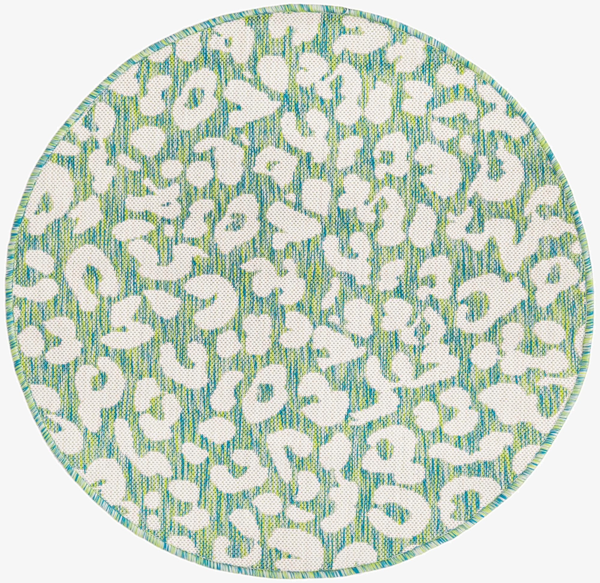  3' x 3'  Washable Safari Indoor / Outdoor Round Rug