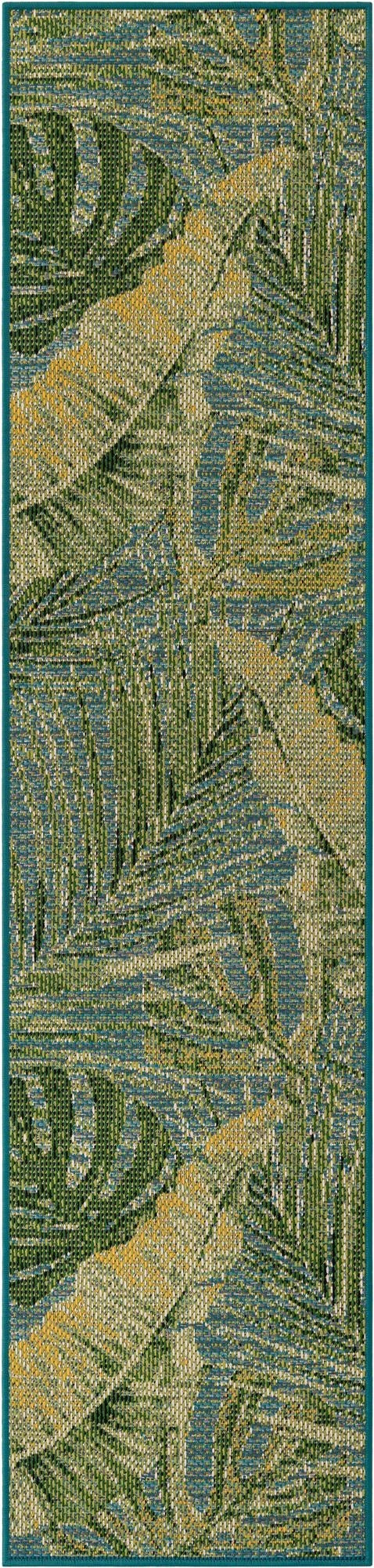  2' x 8'  Washable Botanical Indoor / Outdoor Runner Rug