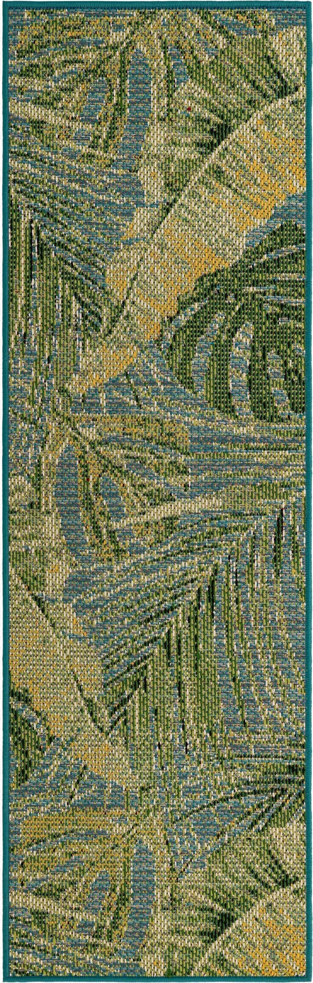  2' x 6'  Washable Botanical Indoor / Outdoor Runner Rug