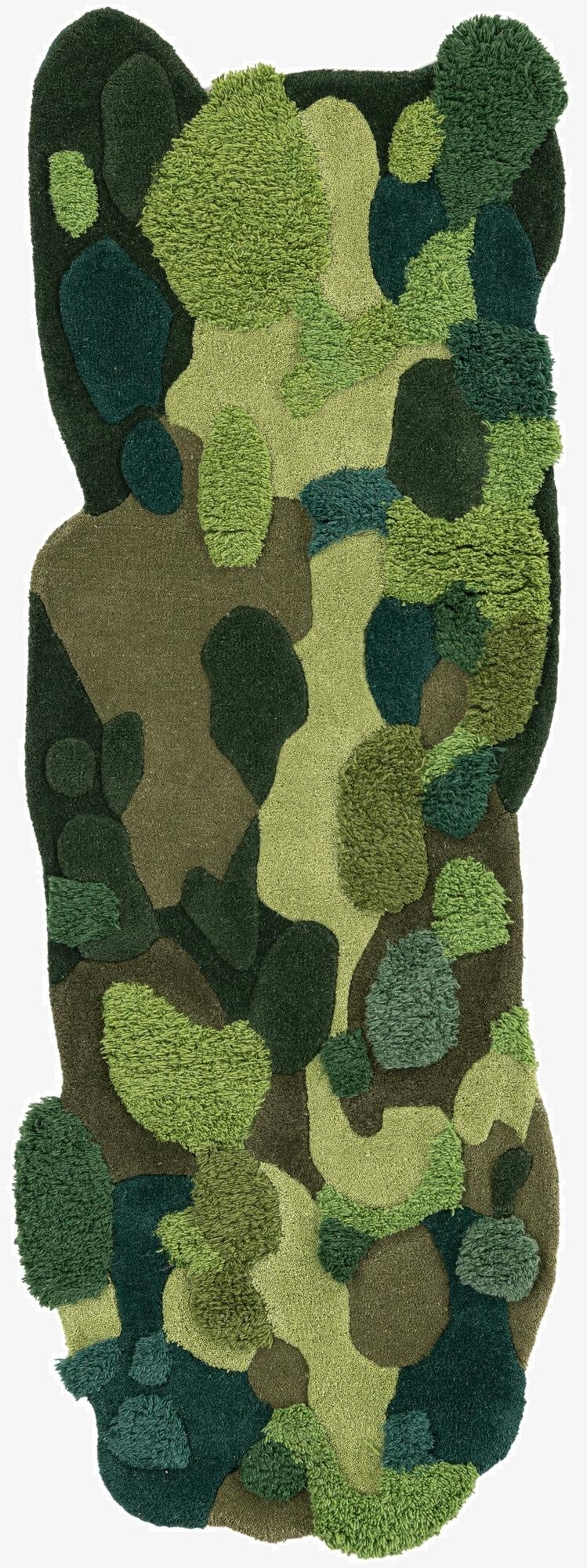  2' x 6' 1 Moss Garden Freeform Rug