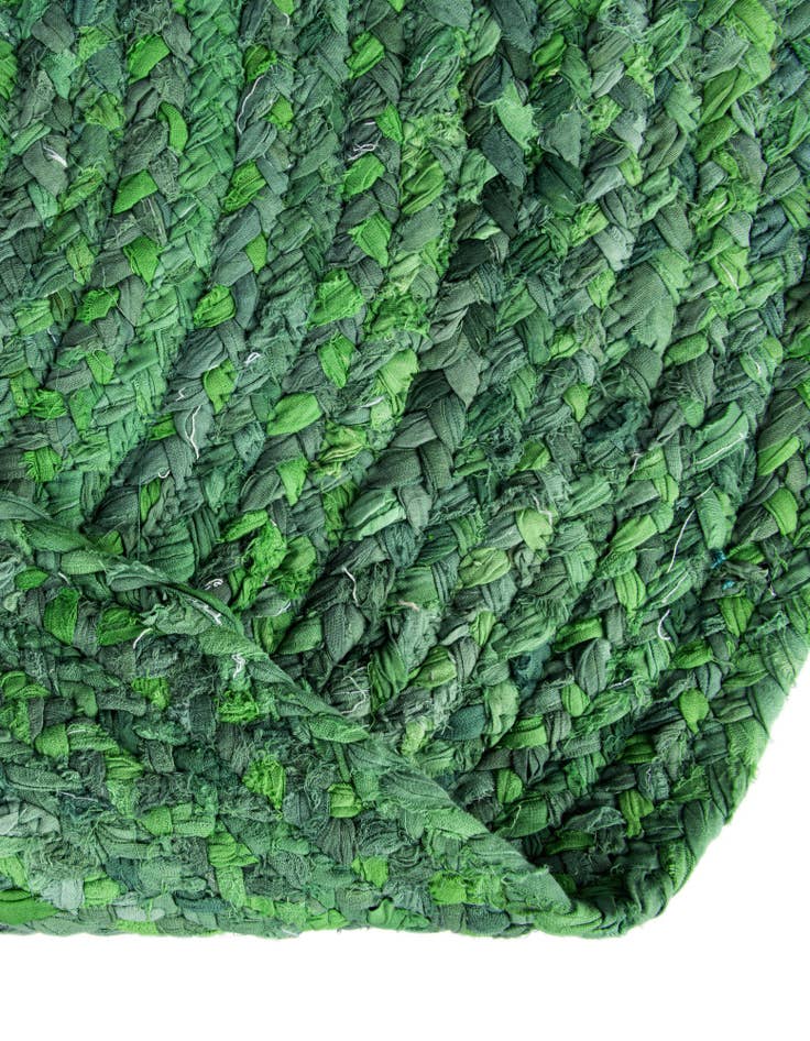 Detail image of  2' 2 x 3' 7  Hand Braided Chindi Hearth Rug