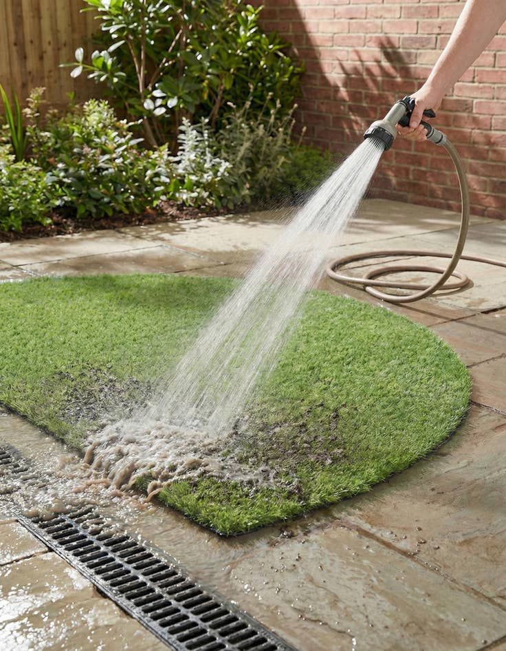 Detail image of  3' x 6'  Washable Grass Indoor / Outdoor Hearth Rug