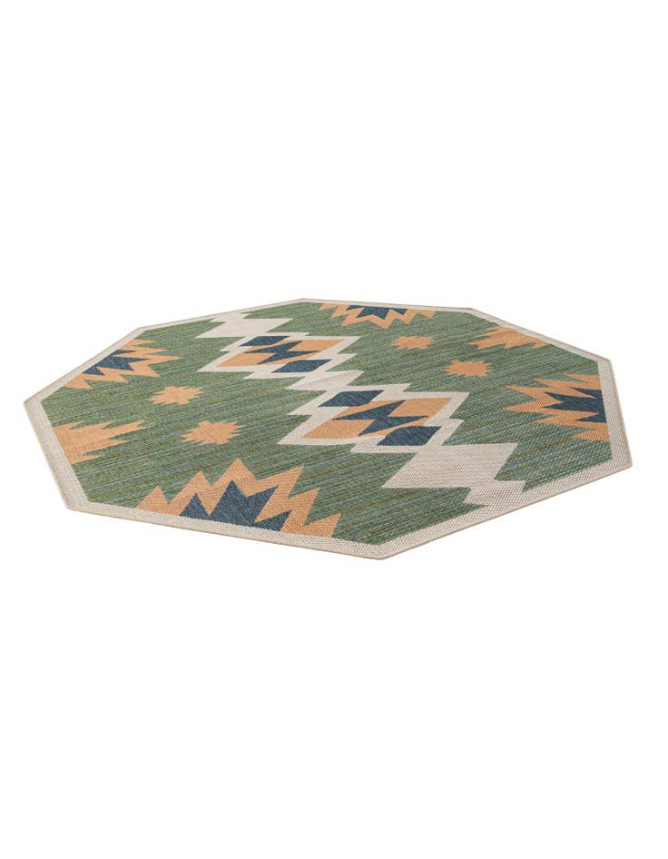 Detail image of  7' 10 x 7' 10  Washable Baja Indoor / Outdoor Octagon Rug