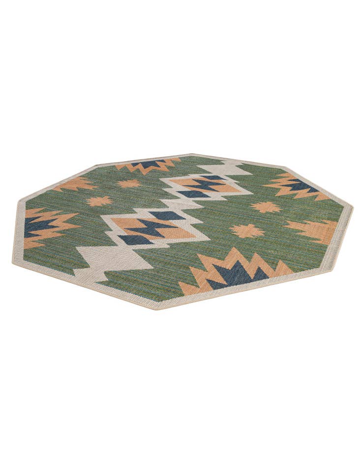 Detail image of  7' 10 x 7' 10  Washable Baja Indoor / Outdoor Octagon Rug