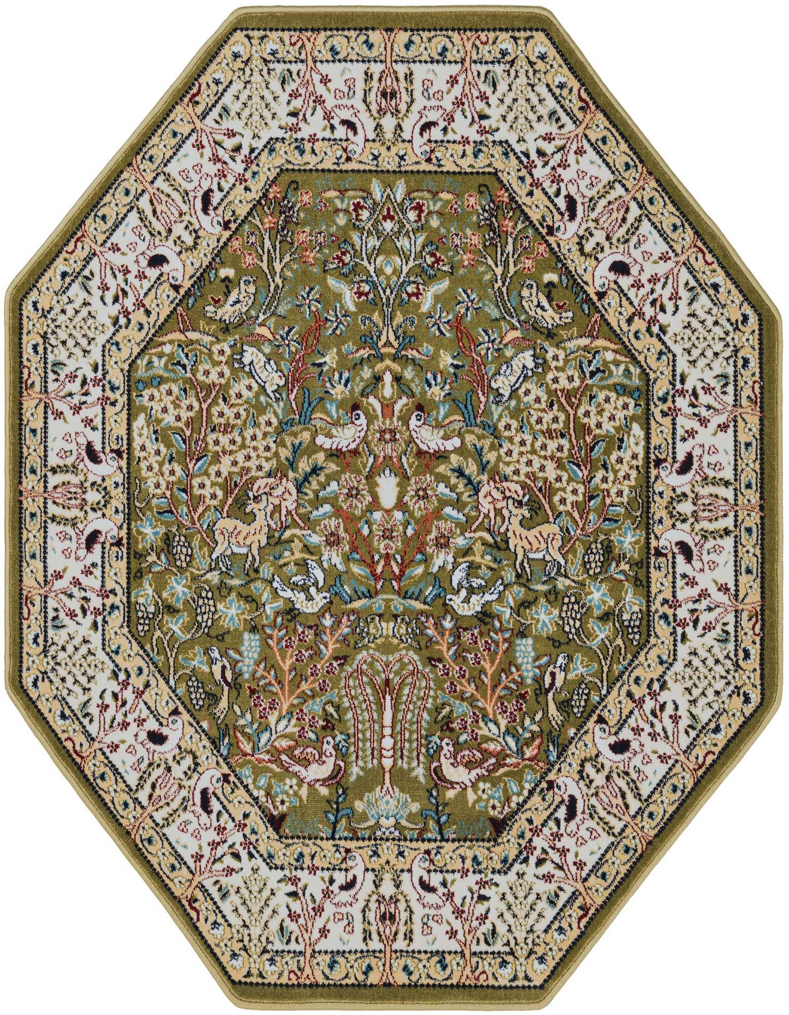 Primary image  4' x 4' Nain Design Octagon Rug