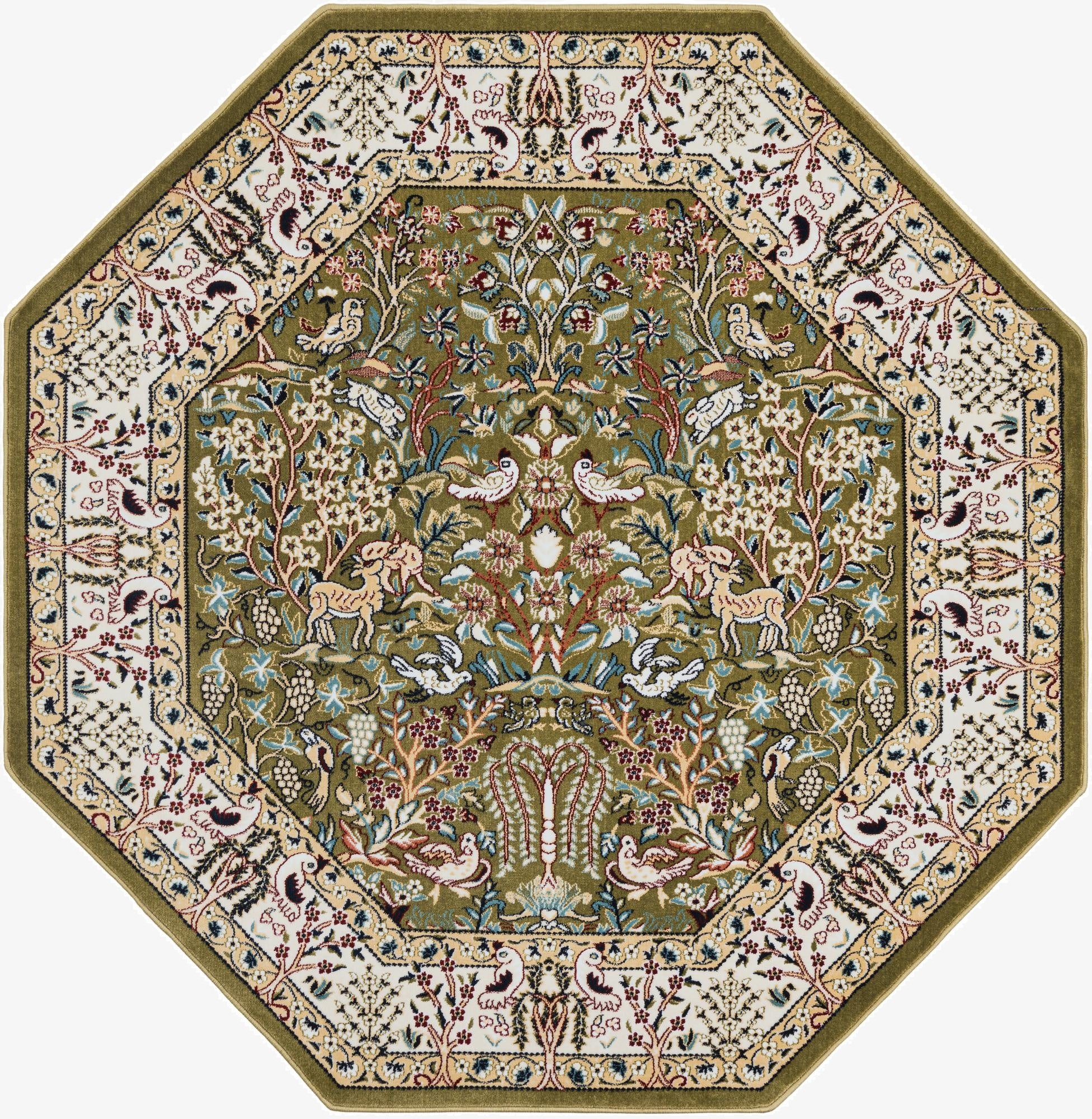  6' x 6' Nain Design Octagon Rug