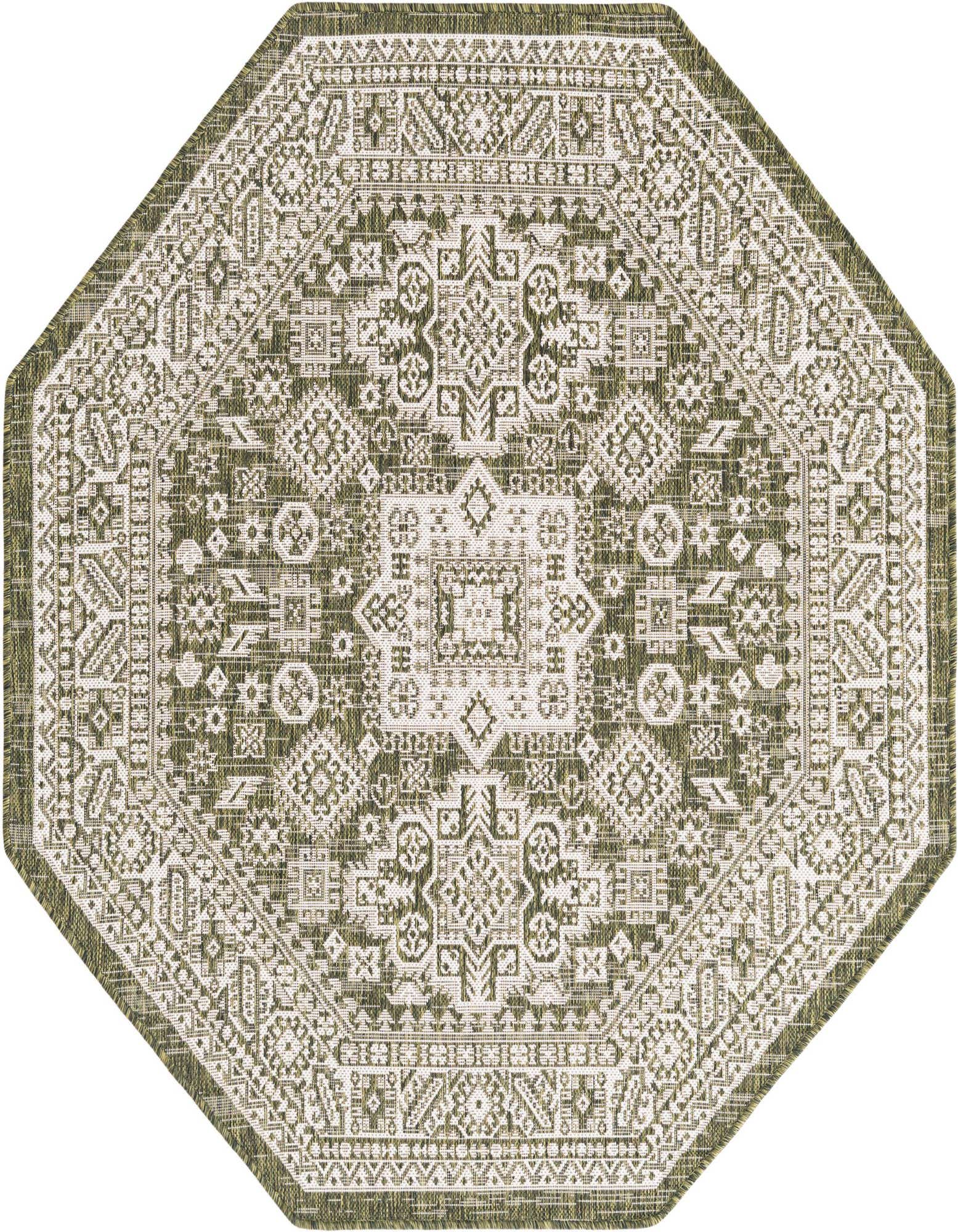 Primary image of  5' 3 x 5' 3  Washable Aztec Indoor / Outdoor Octagon Rug