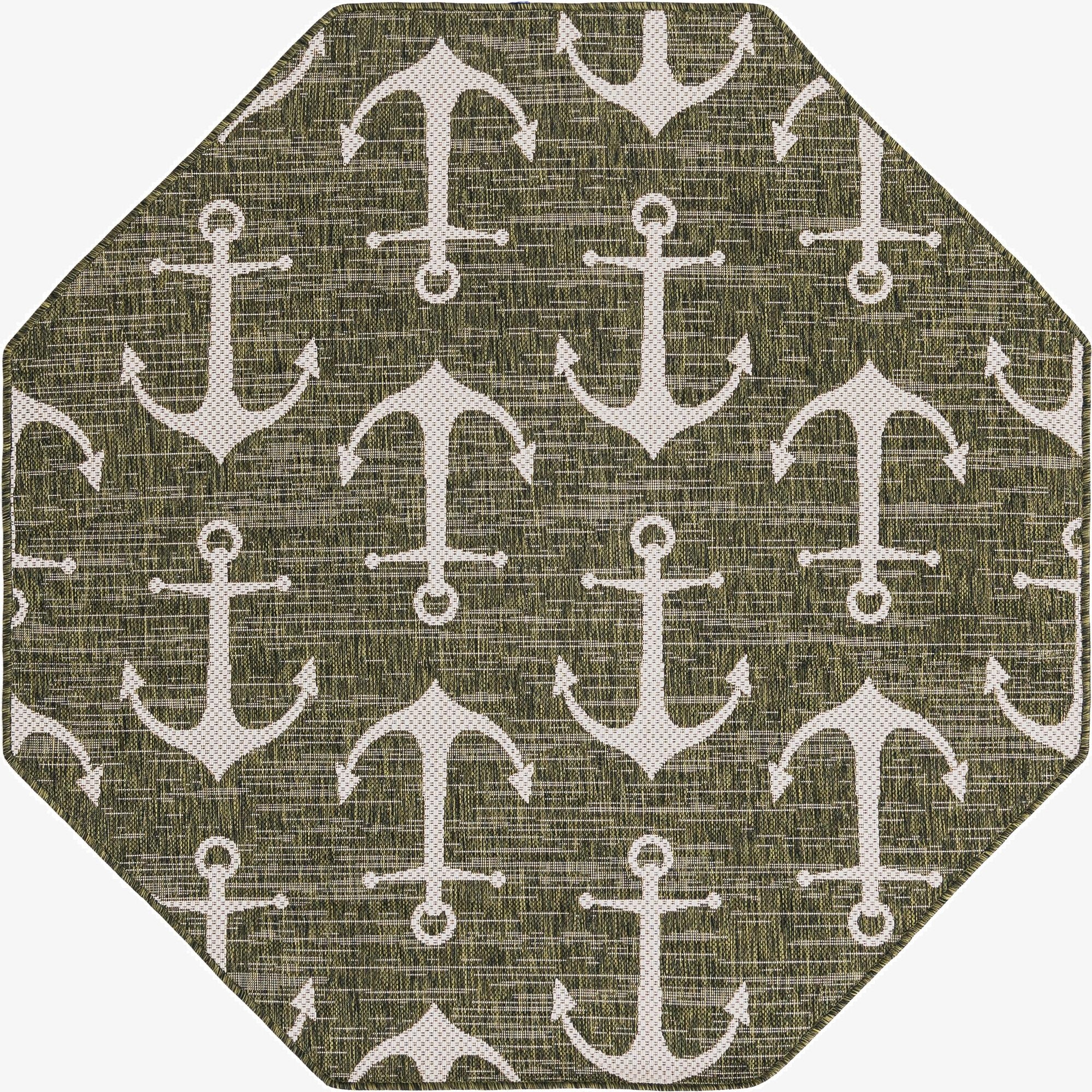  5' 3 x 5' 3  Washable Coastal Indoor / Outdoor Octagon Rug