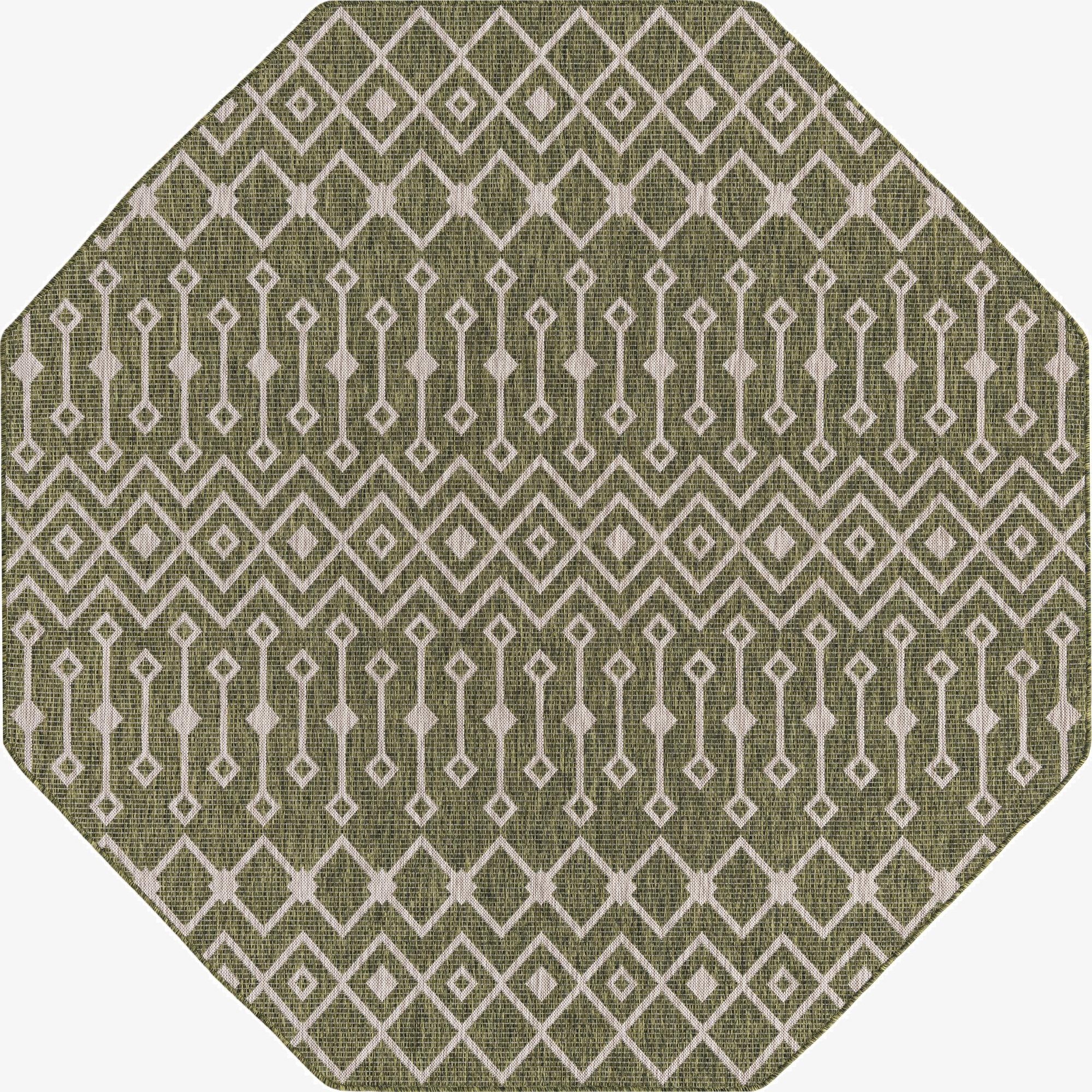  7' 10 x 7' 10  Washable Lattice Indoor / Outdoor Octagon Rug