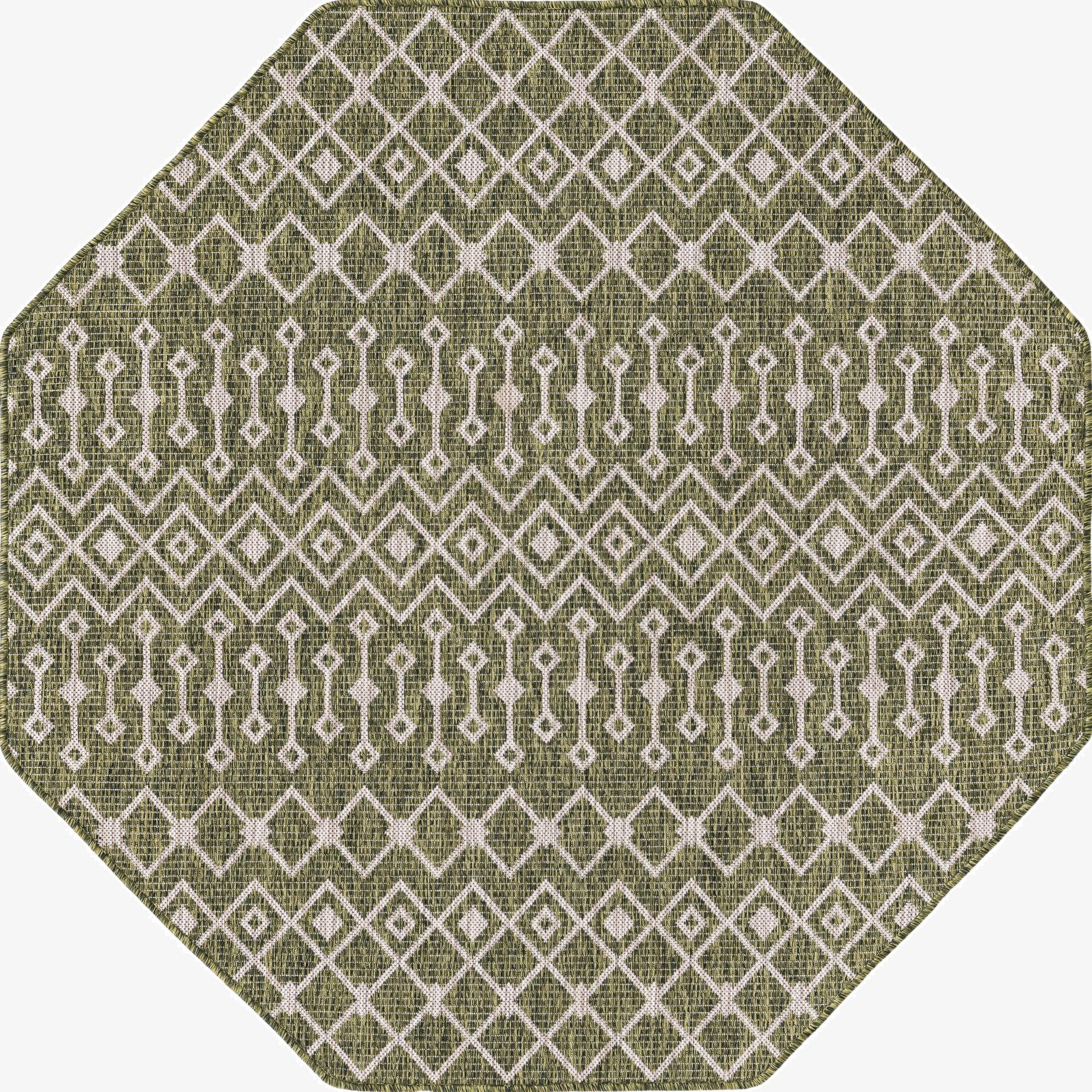  5' 3 x 5' 3  Washable Lattice Indoor / Outdoor Octagon Rug
