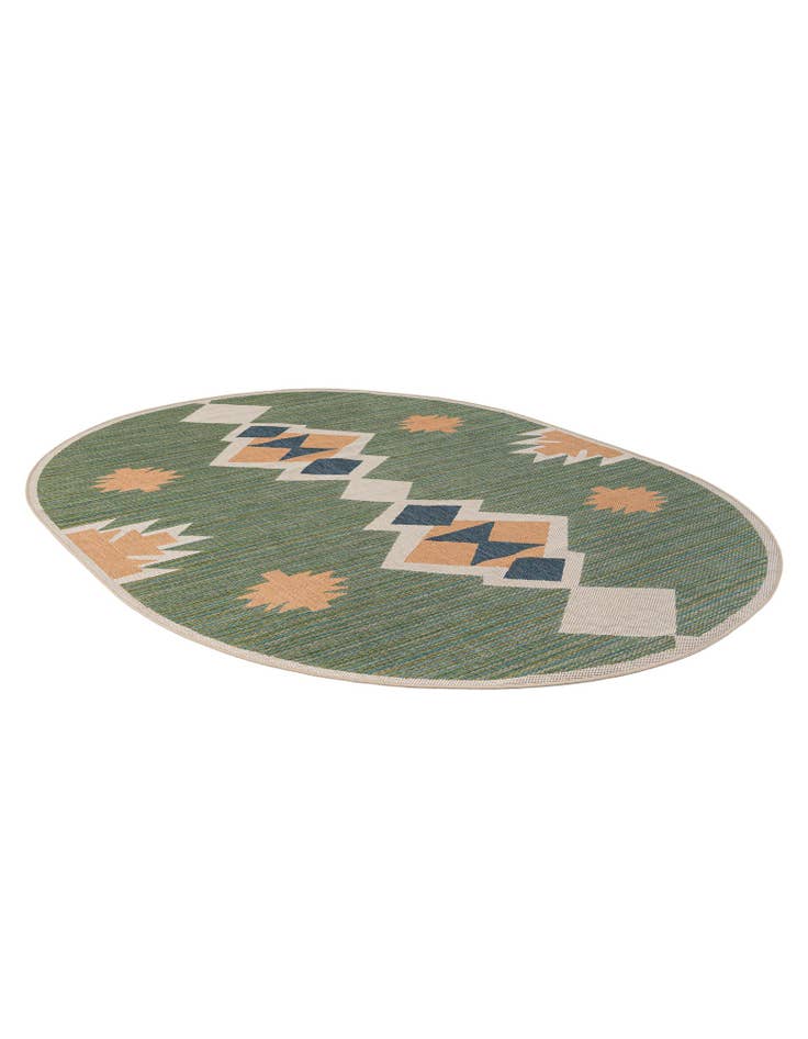 Detail image of  7' 10 x 10'  Washable Baja Indoor / Outdoor Oval Rug