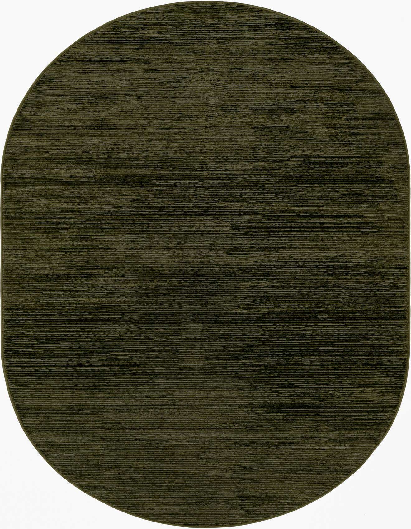 A 5' 3 x 8' 0 oval Finsbury rug in varying shades of green with a textured high/low pile.