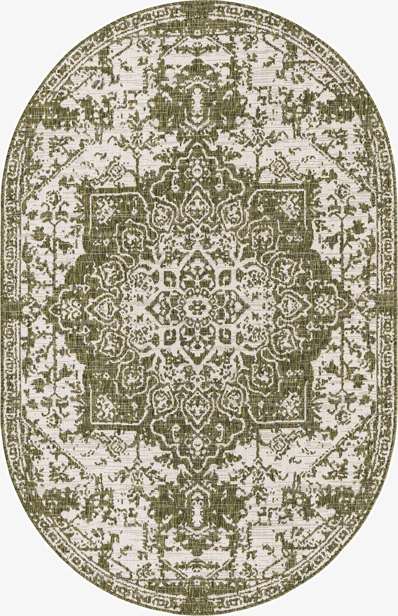  5' 3 x 8'  Washable Jill Zarin Dubai Indoor / Outdoor Oval Rug