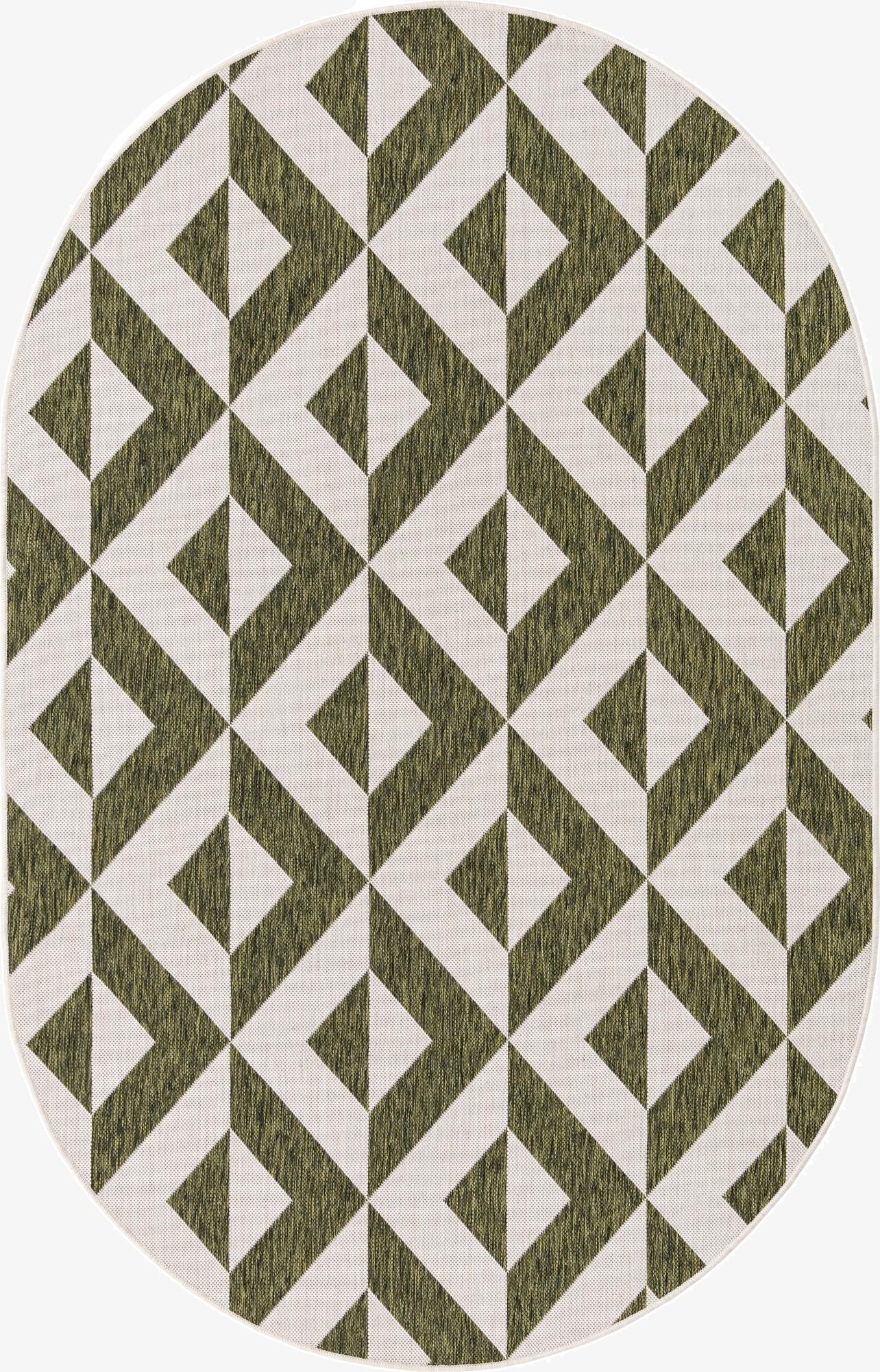  5' 3 x 8'  Washable Jill Zarin Napa Indoor / Outdoor Oval Rug