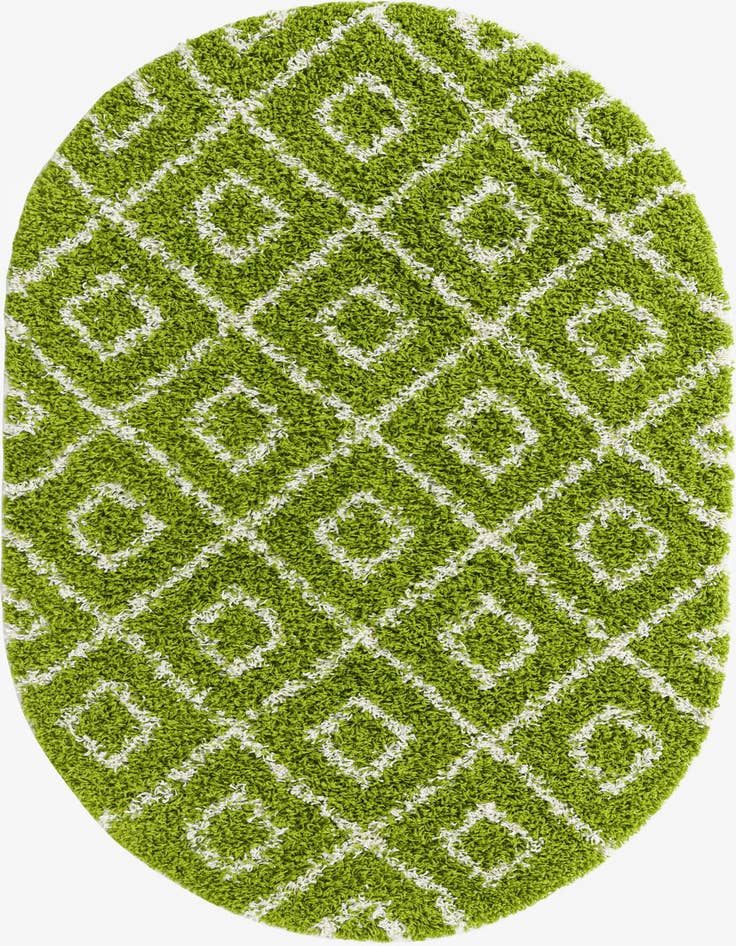 Detail image of  4' x 6' Lattice Shag Oval Rug