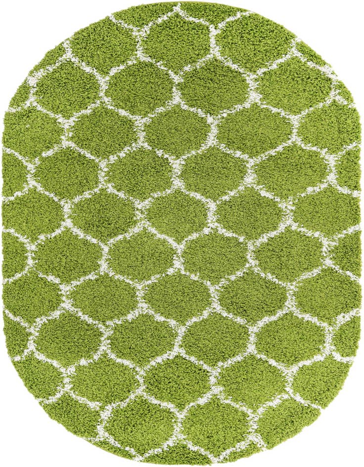 Detail image of  5' 3 x 8' Lattice Shag Oval Rug