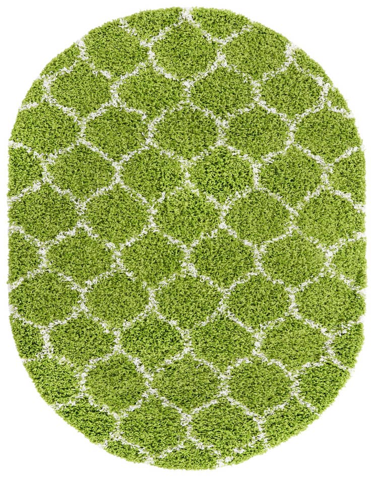 Detail image of  4' x 6' Lattice Shag Oval Rug
