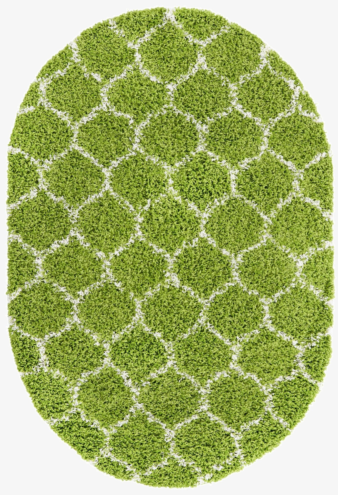  4' x 6' Lattice Shag Oval Rug