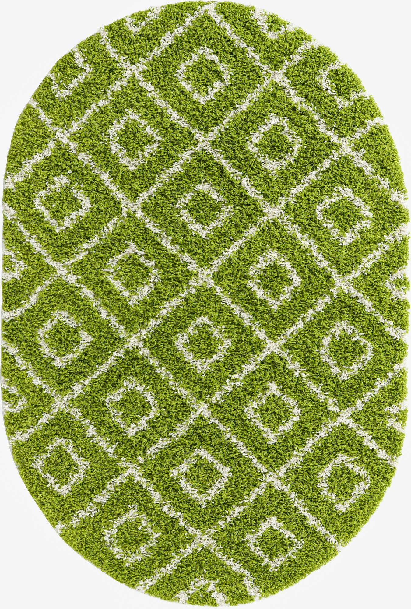  4' x 6' Lattice Shag Oval Rug