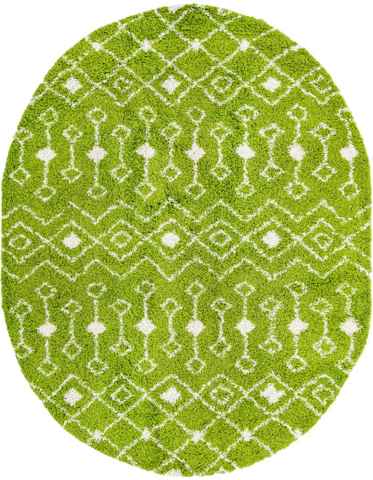 Detail image of 7' 10 x 10' Moroccan Trellis Shag Oval Rug
