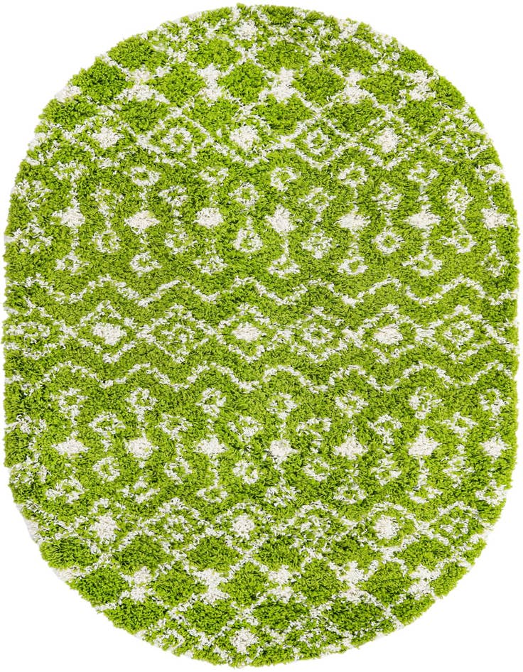 Detail image of  4' x 6' Moroccan Trellis Shag Oval Rug