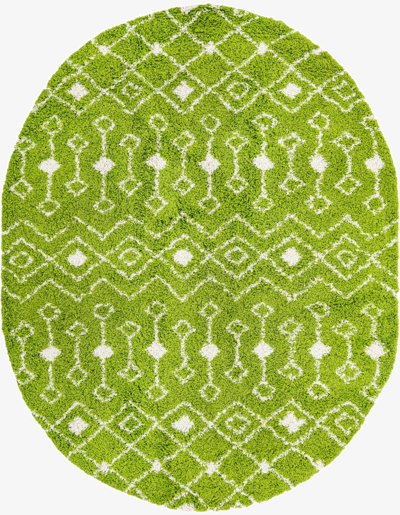  7' 10 x 10' Moroccan Trellis Shag Oval Rug