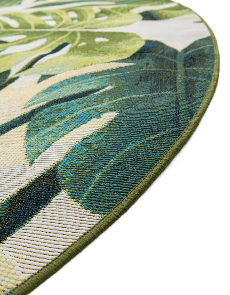 Detail image of  7' 10 x 10'  Washable Botanical Indoor / Outdoor Oval Rug