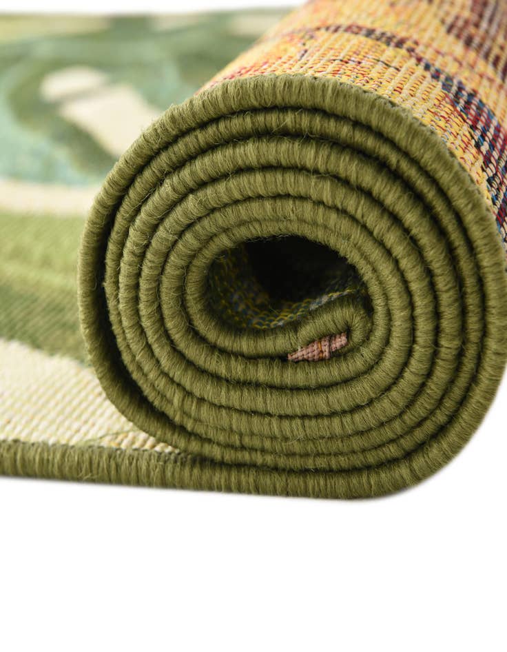 Detail image of  7' 10 x 10'  Washable Botanical Indoor / Outdoor Oval Rug