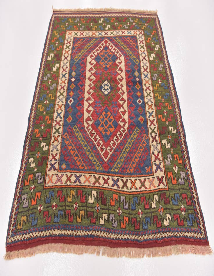 Detail image of  3' 9 x 4' 9  Hand Knotted Anatolian Oriental Wool Rug