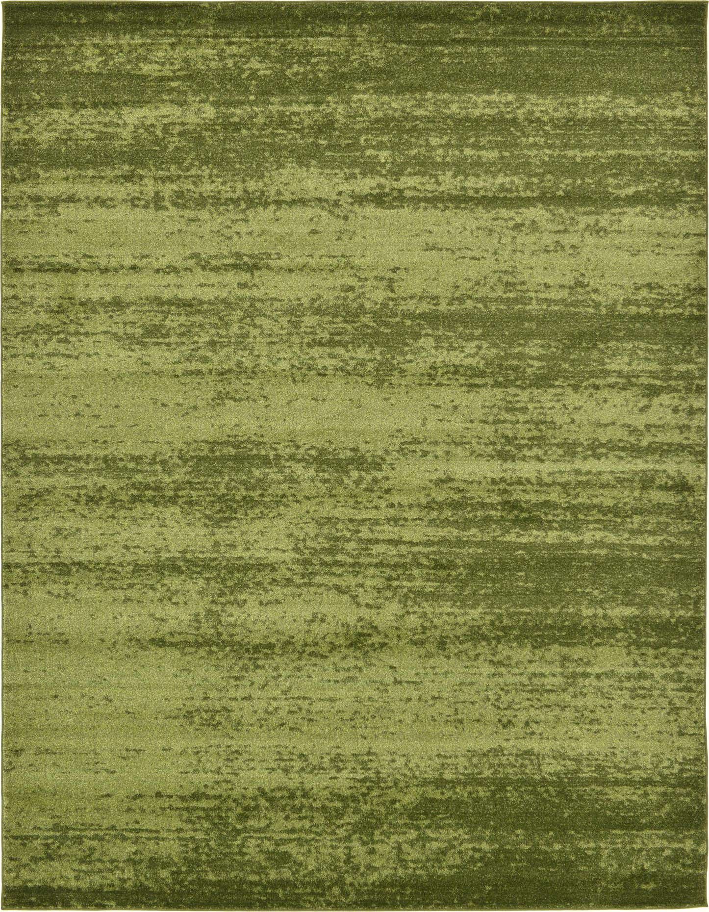 A 9x12 rectangular area rug in varying shades of green, featuring a subtle horizontal striped pattern, ideal for a living room.
