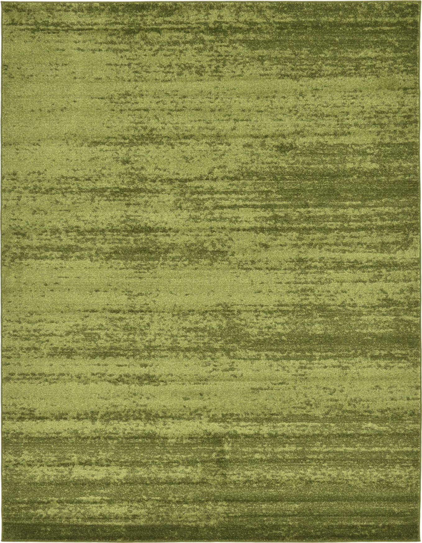 A 6x9 rectangular Rugs.com Angelica area rug in varying shades of green with a subtle horizontal striped pattern.