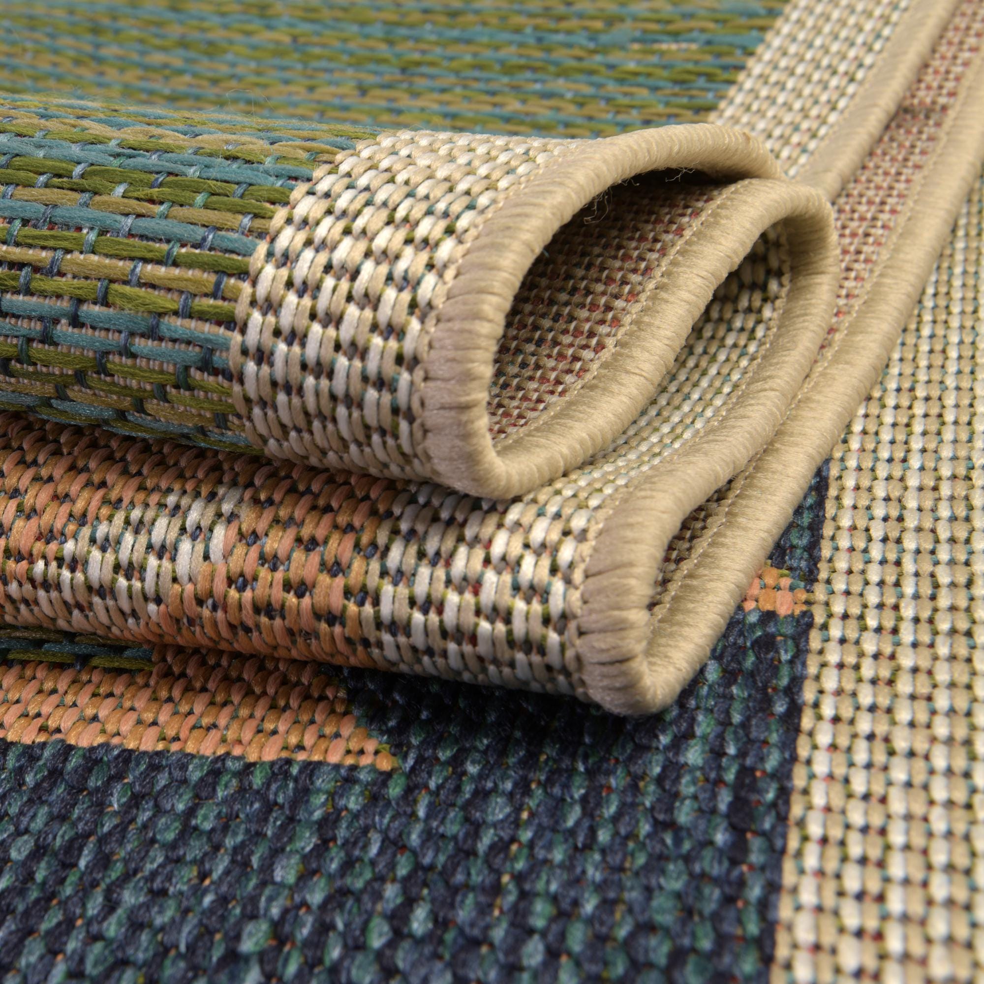 Green 6' x 9' Washable Baja Indoor / Outdoor Rug | Rugs.com