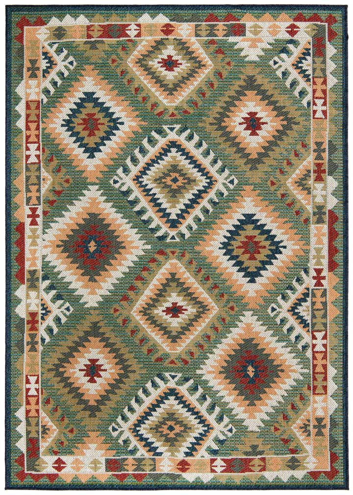 Green 6' x 9' Washable Baja Indoor / Outdoor Rug | Rugs.com
