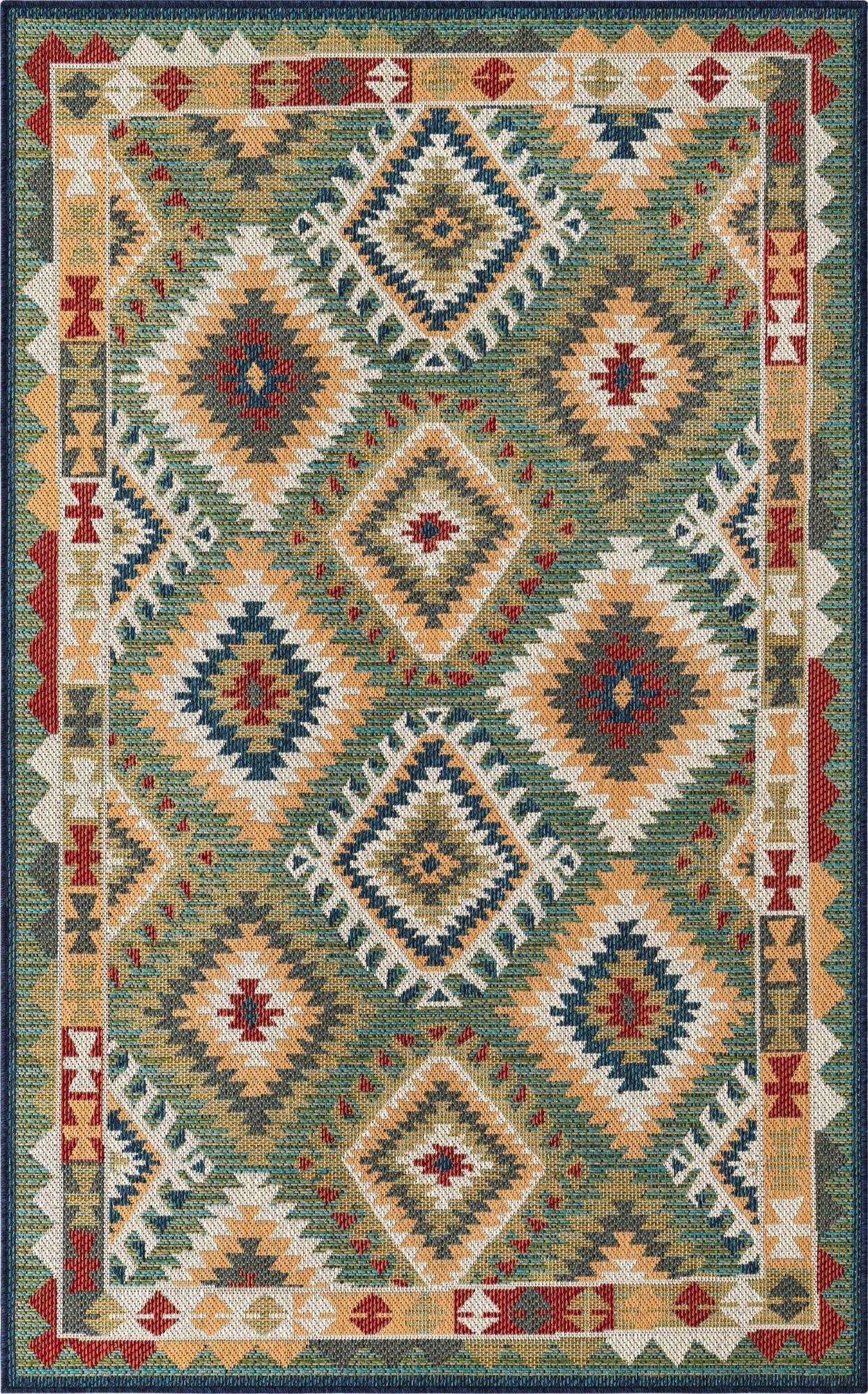 5' 3 x 7' 7  Washable Baja Indoor / Outdoor Rug