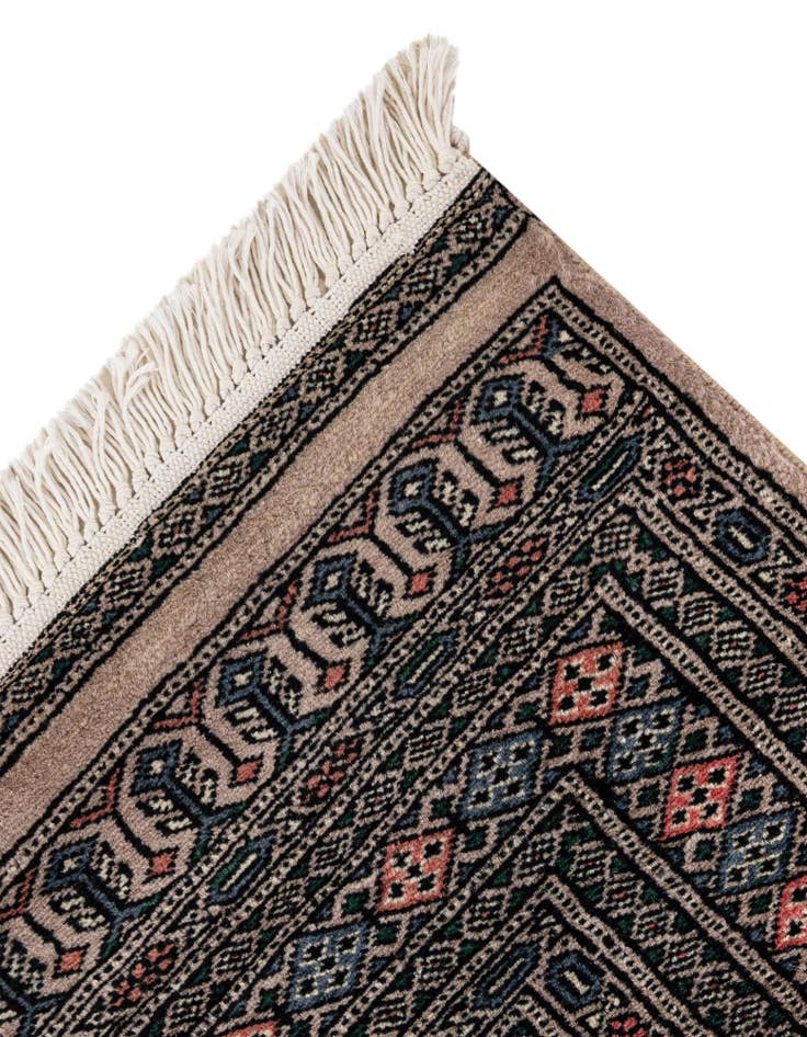 Detail image of  4' 1 x 5' 9  Hand Knotted Bokhara Oriental Wool Rug