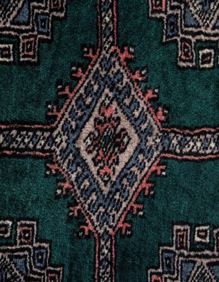 Detail image of  4' 1 x 5' 9  Hand Knotted Bokhara Oriental Wool Rug