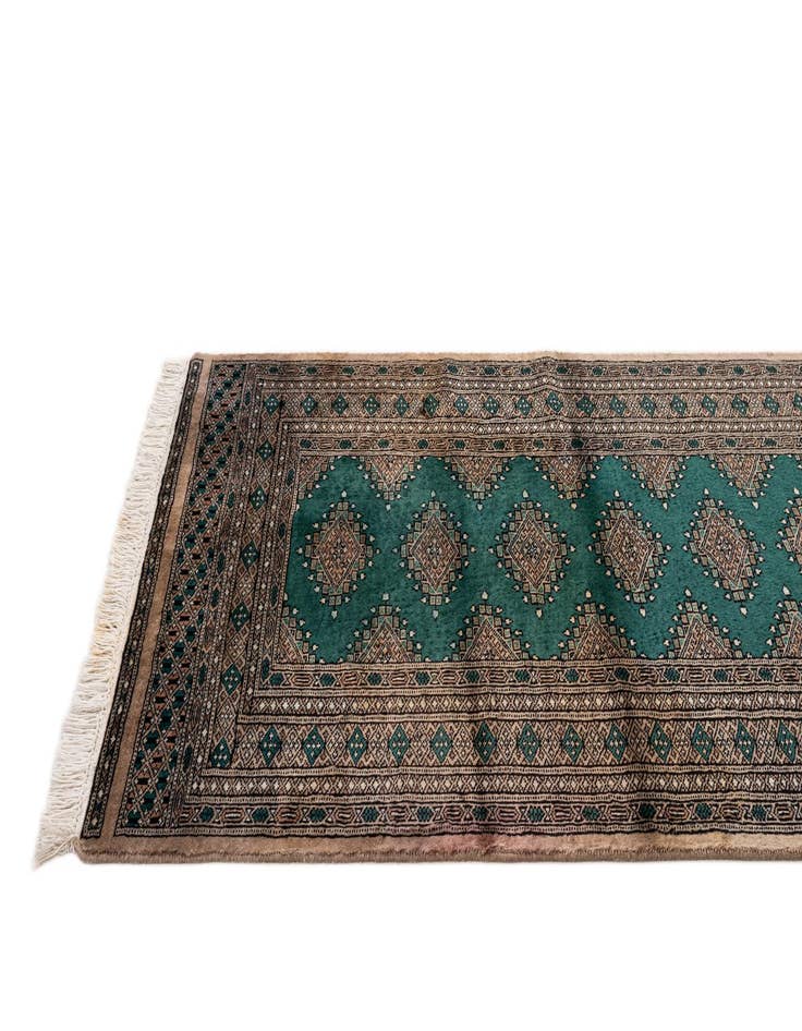 Detail image of  3' 2 x 5' 2  Hand Knotted Bokhara Oriental Wool Rug